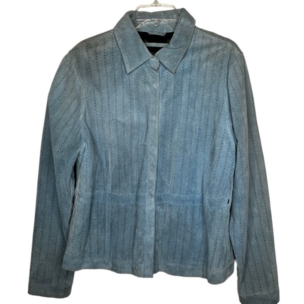 Saguaro Blue Suede Shirt Jacket